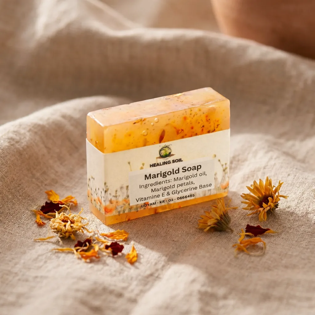 Marigold handmade soap, glycerine base